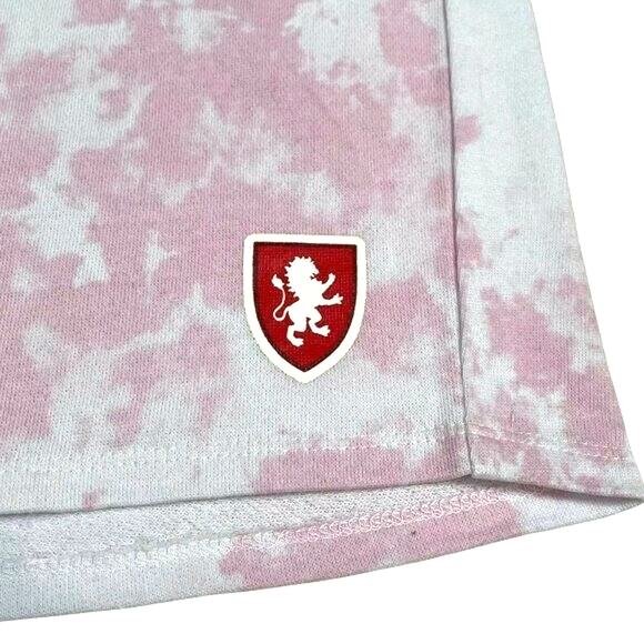 Harry Potter Hot Topic Gryffindor S Pink Blue Tie Dye Fleece Lounge Shorts NWOT - Picture 5 of 7